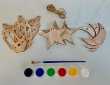 Load image into Gallery viewer, Paint Your Own Lantern Star Moon Banner | Wood Ramadan Eid Banner