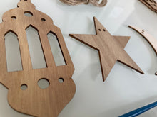 Load image into Gallery viewer, Paint Your Own Lantern Star Moon Banner | Wood Ramadan Eid Banner