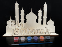 Load image into Gallery viewer, Paint Your Own Eid Decor! Eid Mubarak Wood Sign