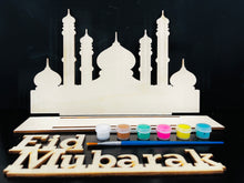 Load image into Gallery viewer, Paint Your Own Eid Decor! Eid Mubarak Wood Sign