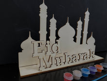 Load image into Gallery viewer, Paint Your Own Eid Decor! Eid Mubarak Wood Sign