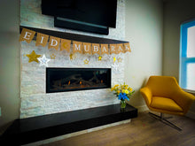 Load image into Gallery viewer, Eid Mubarak Burlap Banner with 14 Stars