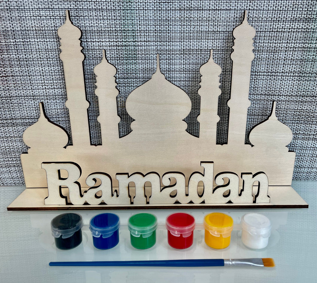 Wood Ramadan Sign | Ramadan Paint Your Own | Wooden Ramadan Sign