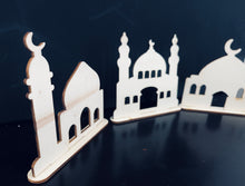 Load image into Gallery viewer, 5 piece Paint Your Own Masjid Set | includes 3 masjids, paint brush and paint strip
