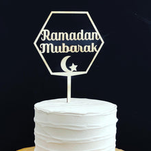 Load image into Gallery viewer, Wood Ramadan &amp; Eid Mubarak Cake Toppers!
